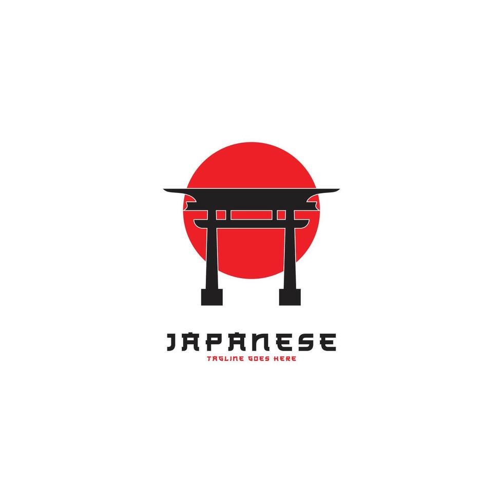 torii logotipo, símbolo do a Entrada para a Deuses dentro Japão vetor