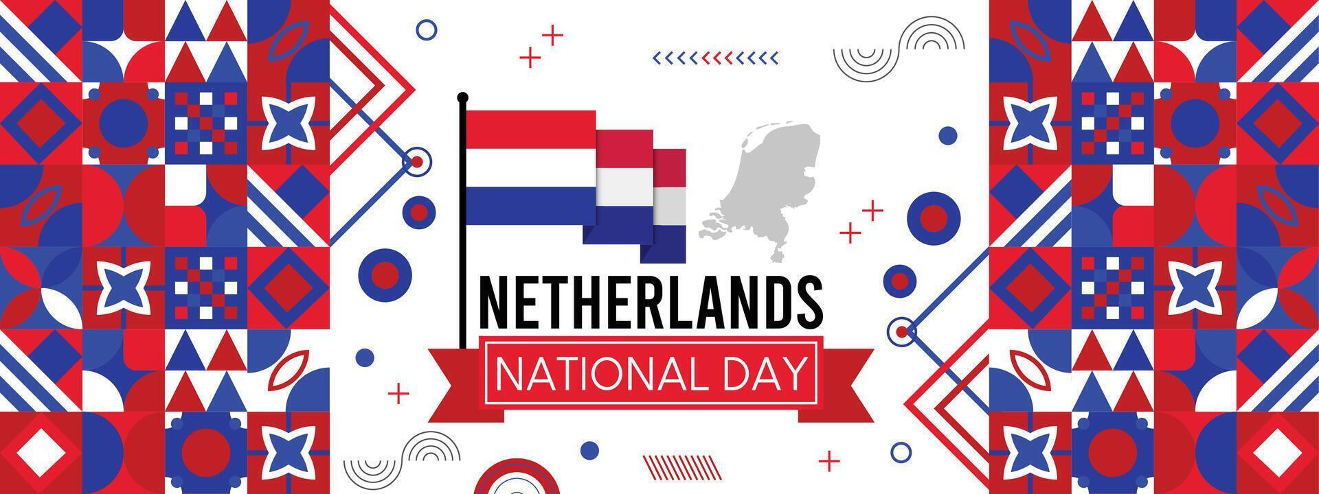 Países Baixos nacional dia bandeira design.holandês bandeira fundo. criativo independência dia bandeira, poster, cartão, bandeira, modelo, para comemoro anual..eps vetor