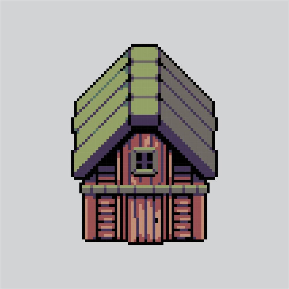 pixel arte ilustração casa. pixelizada lar. casa casa construção pixelizada para a pixel arte jogos e ícone para local na rede Internet e jogo. velho escola retrô. vetor