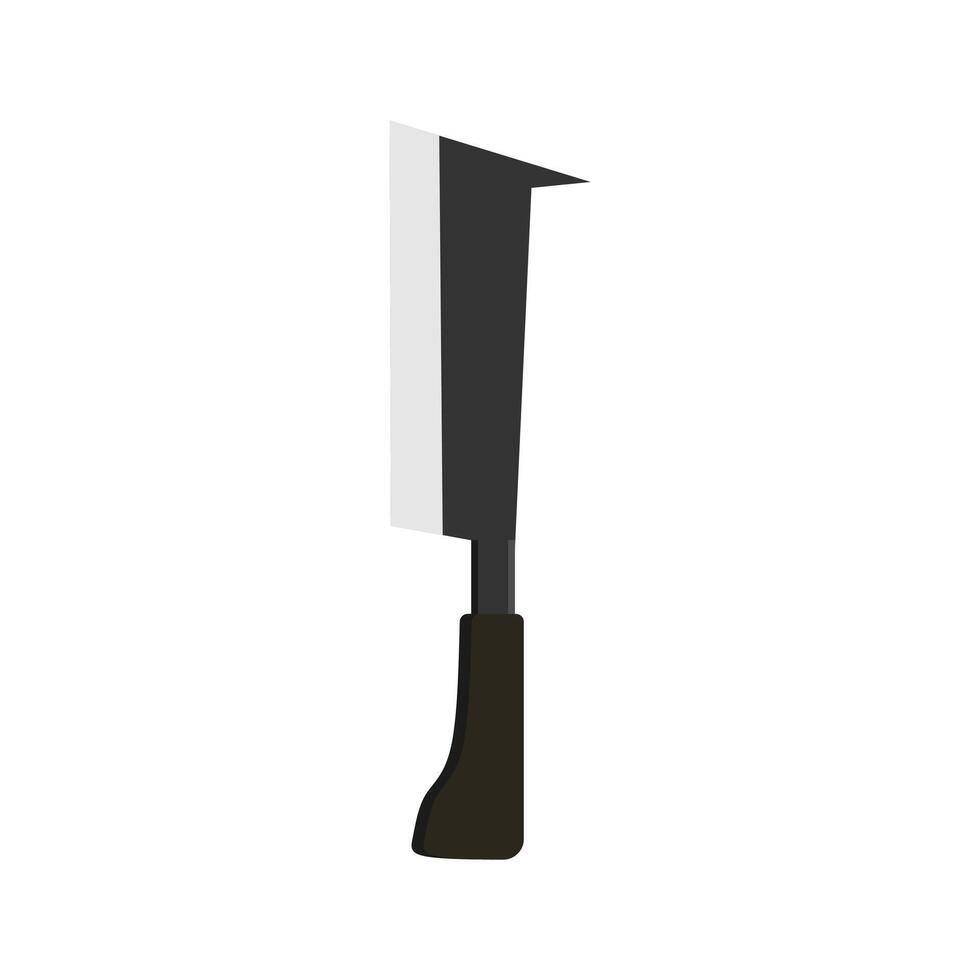 billhook plano Projeto ilustração isolado em branco fundo. isto corte ferramenta é usava amplamente dentro agricultura e silvicultura para corte amadeirado material tal Como arbustos, pequeno árvores e ramo. vetor