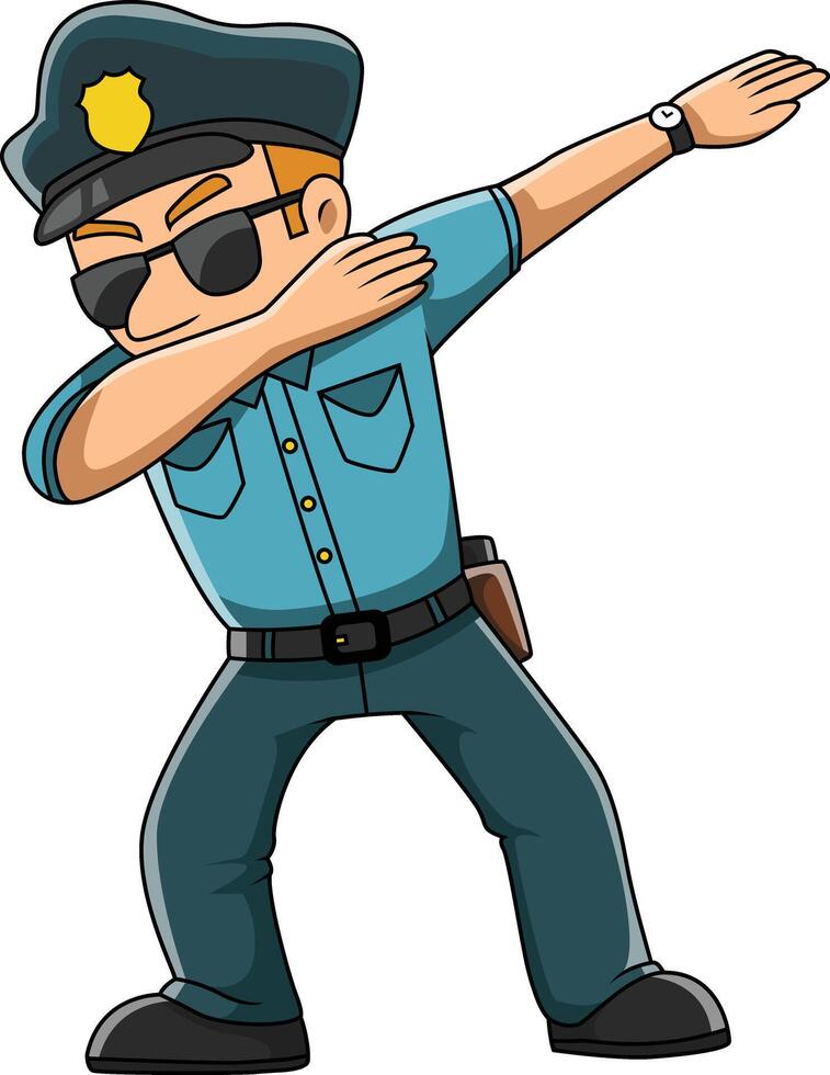 dabbing policial personagem ilustração vetor