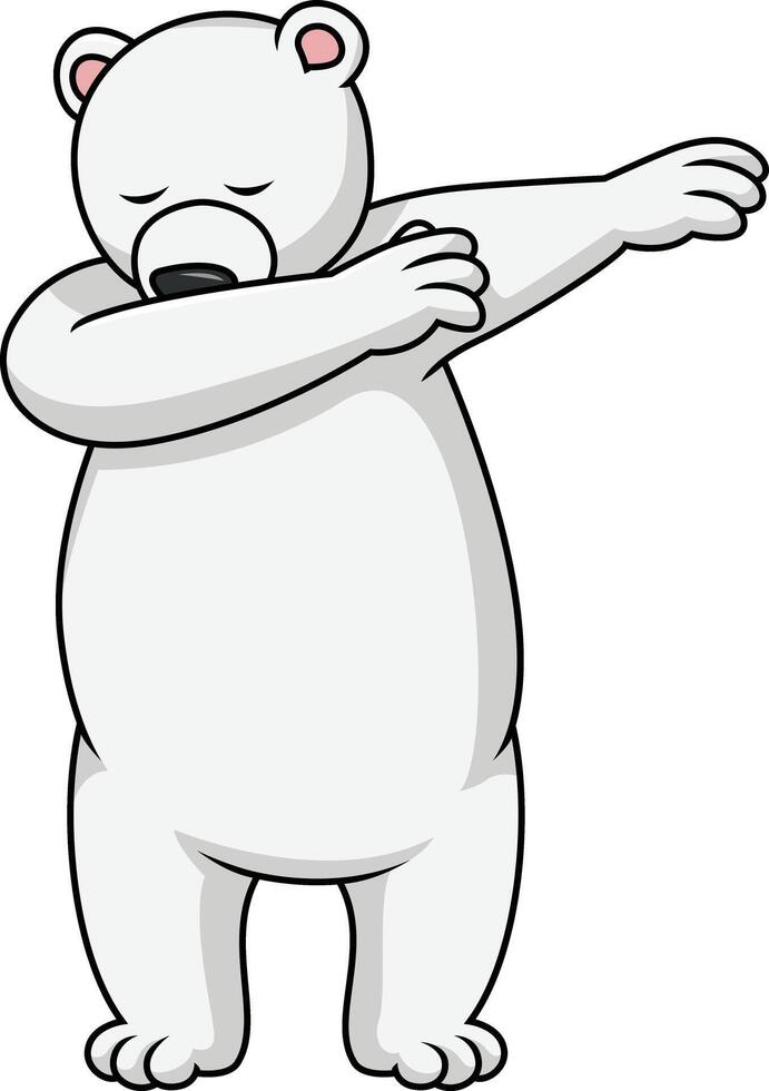 dabbing polar Urso personagem ilustração vetor