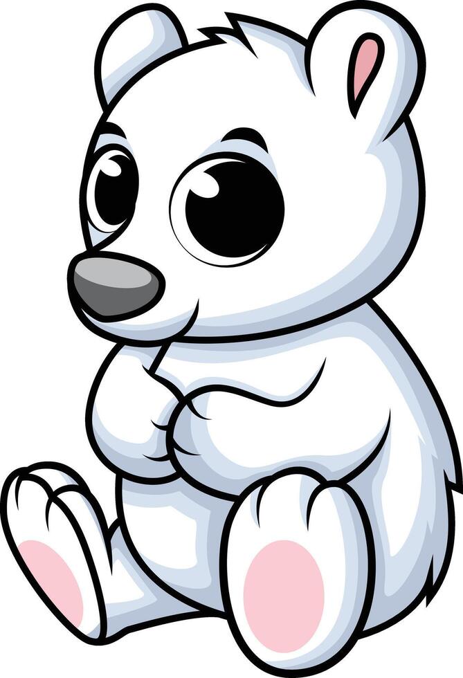 fofa bebê polar Urso ilustração vetor