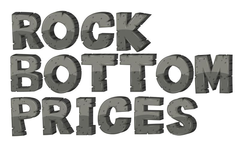 Deisgn de fonte para preços de rock-down de frase vetor