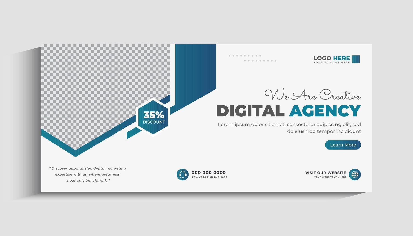 capa de mídia social da agência de marketing digital e modelo de banner da web vetor