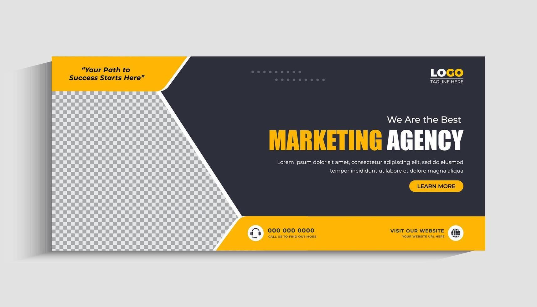 capa de mídia social da agência de marketing digital e modelo de banner da web vetor