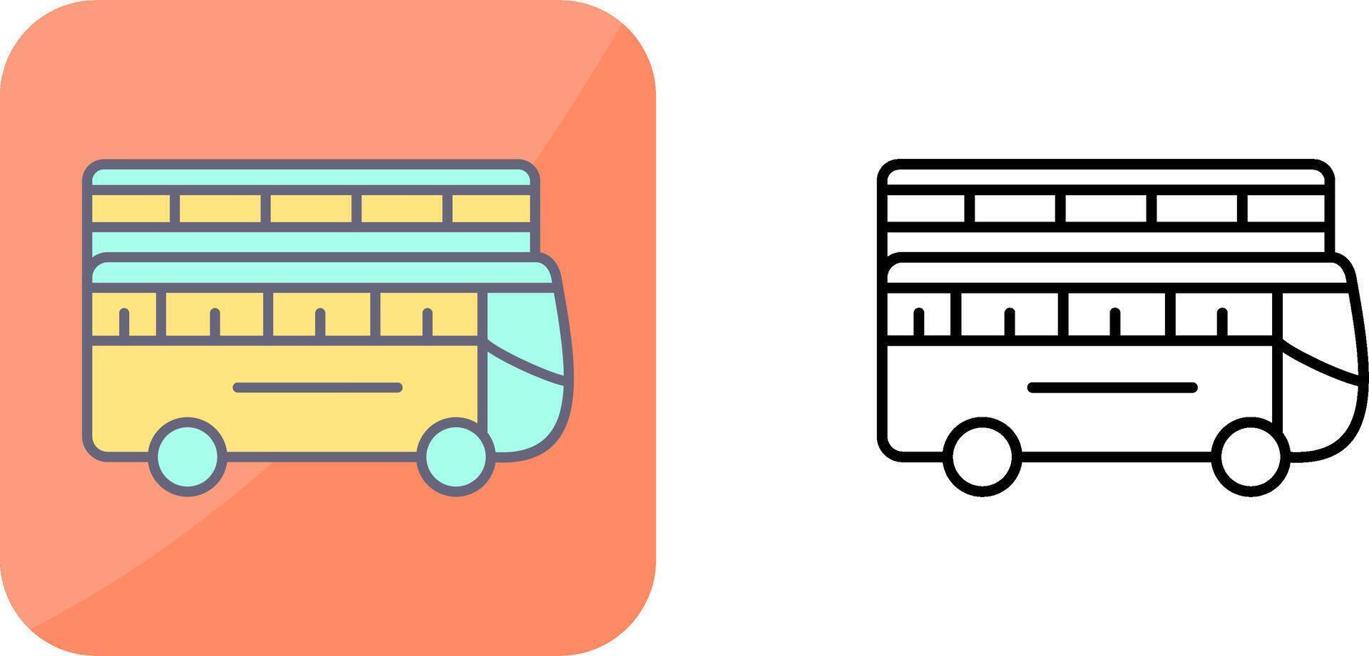 design de ícone de ônibus duplo vetor