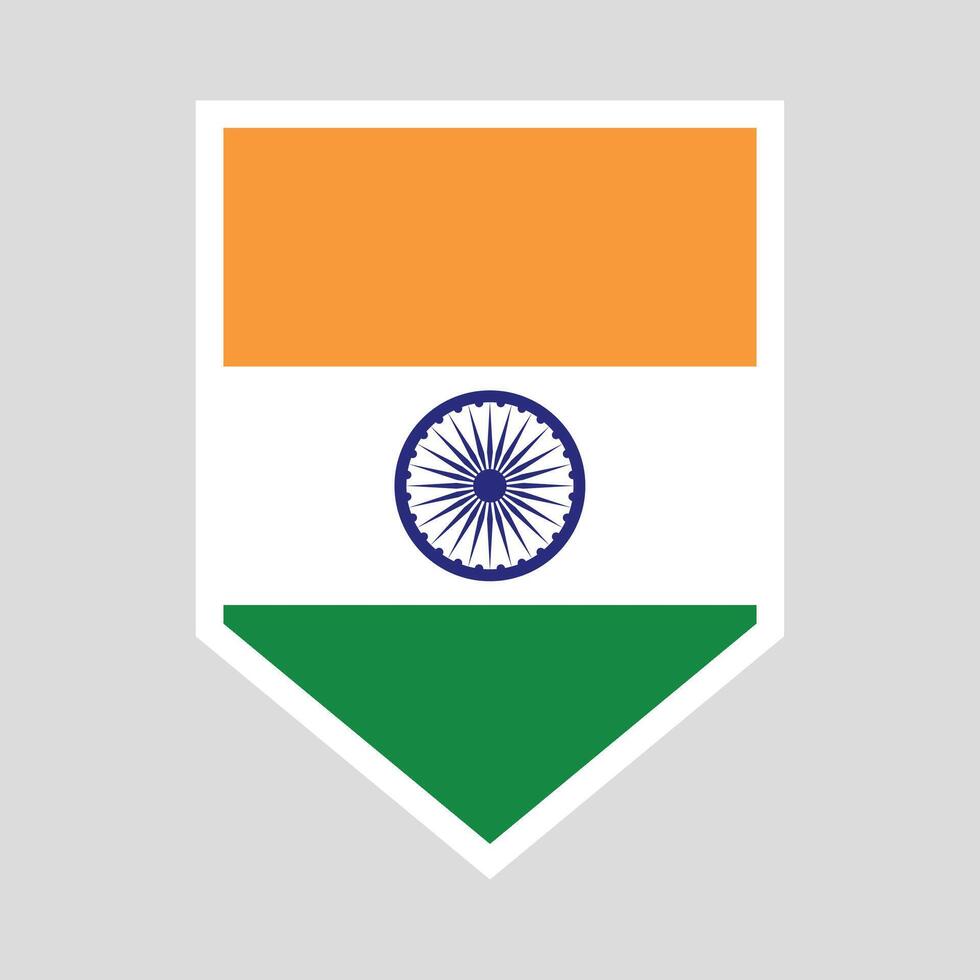 Índia bandeira dentro escudo forma quadro, Armação vetor
