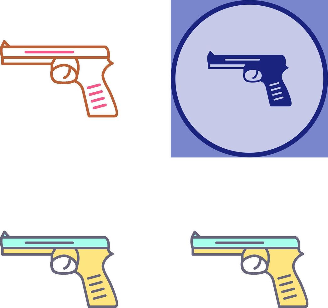 único pistola ícone Projeto vetor