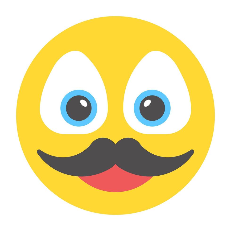 Emoticon Hipster Bonito Com Corte Cabelo Moda Bigodes Emoji