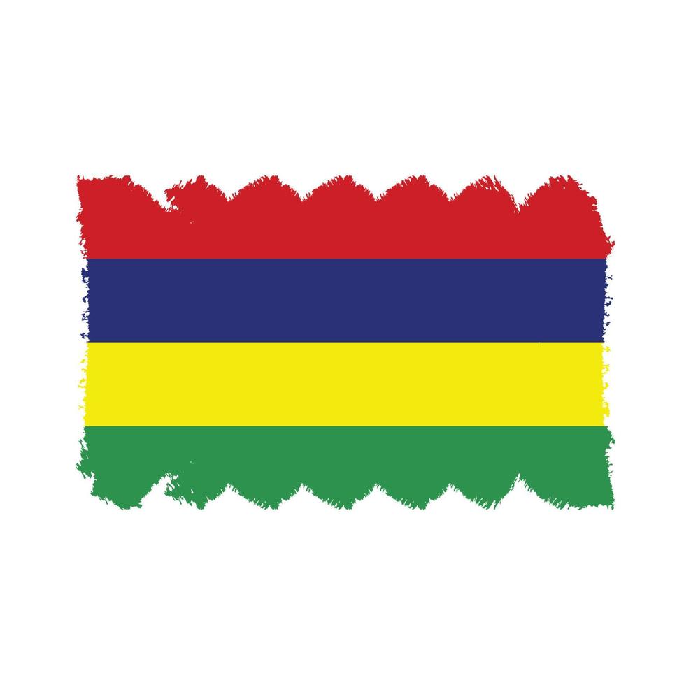 pinceladas da bandeira maurícia pintadas vetor