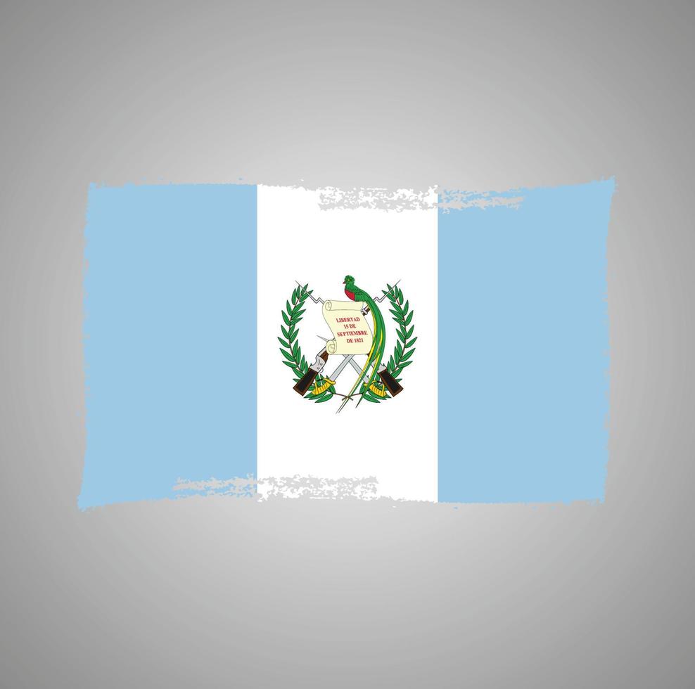 Vetor de bandeira da guatemala com pincel estilo aquarela