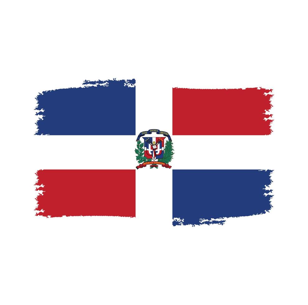 pinceladas da bandeira da República Dominicana pintadas vetor