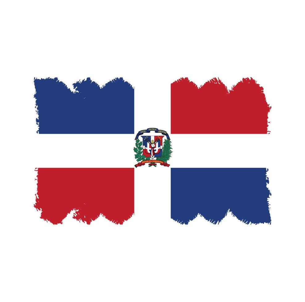 pinceladas da bandeira da República Dominicana pintadas vetor