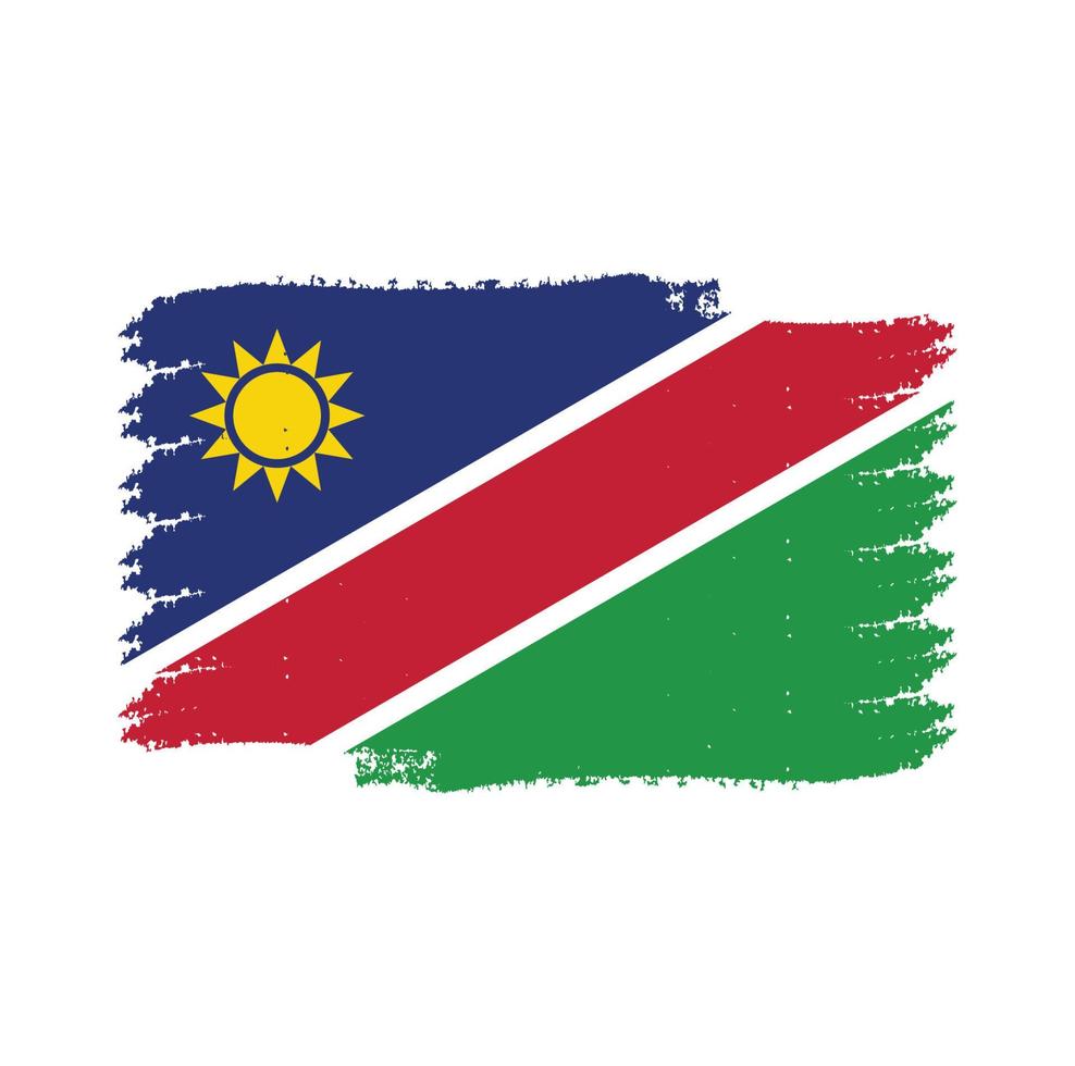 Vetor de bandeira da Namíbia com pincel estilo aquarela