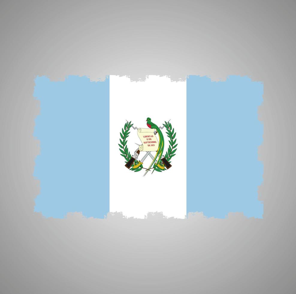 Vetor de bandeira da guatemala com pincel estilo aquarela