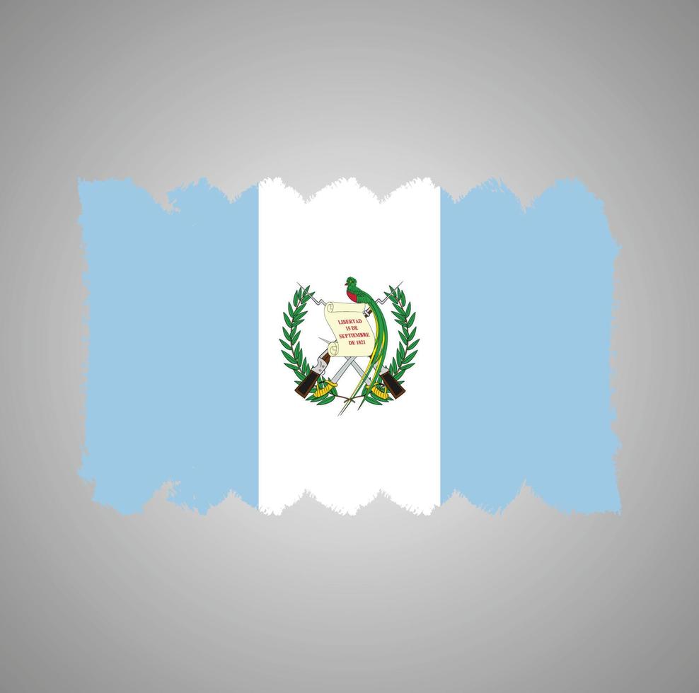 Vetor de bandeira da guatemala com pincel estilo aquarela