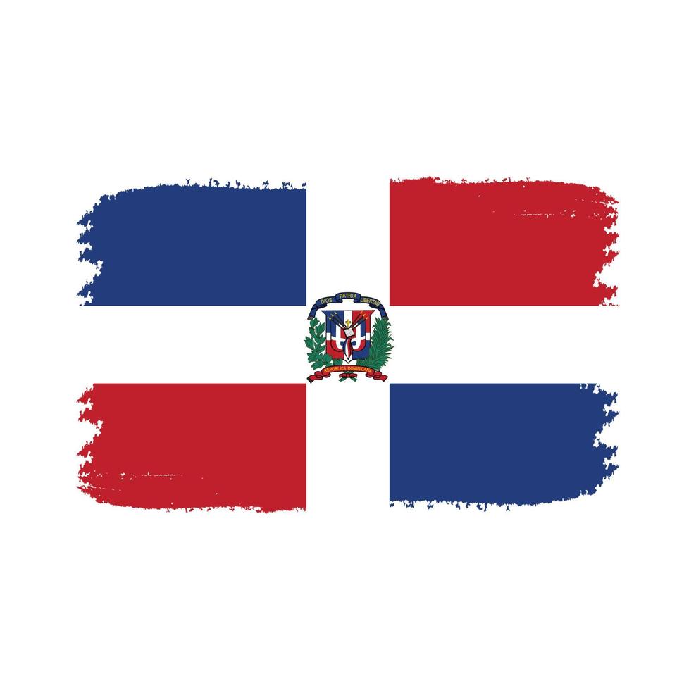 pinceladas da bandeira da República Dominicana pintadas vetor