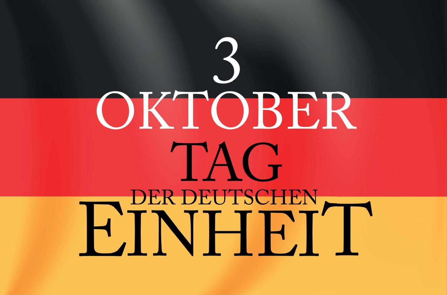 3 oktober tag der deutschen einheit. 3 de outubro dia da unidade alemã. ilustração vetorial vetor