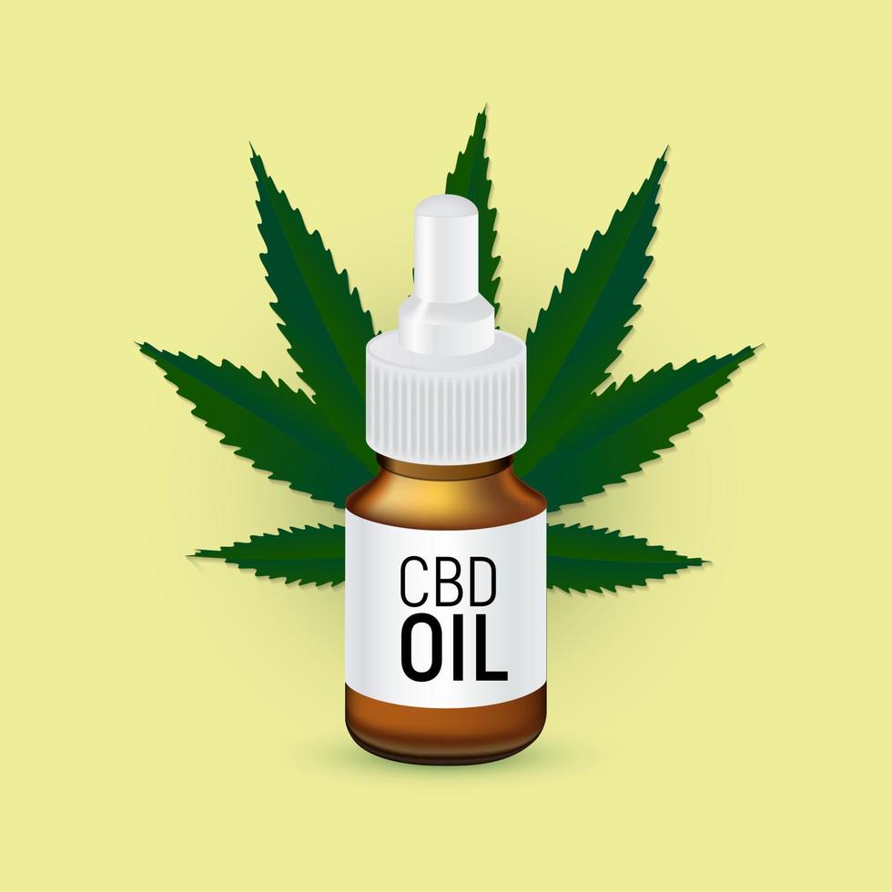 produtos de óleo cbd, óleo de cannabis para fins médicos e cosméticos. ilustração vetorial vetor