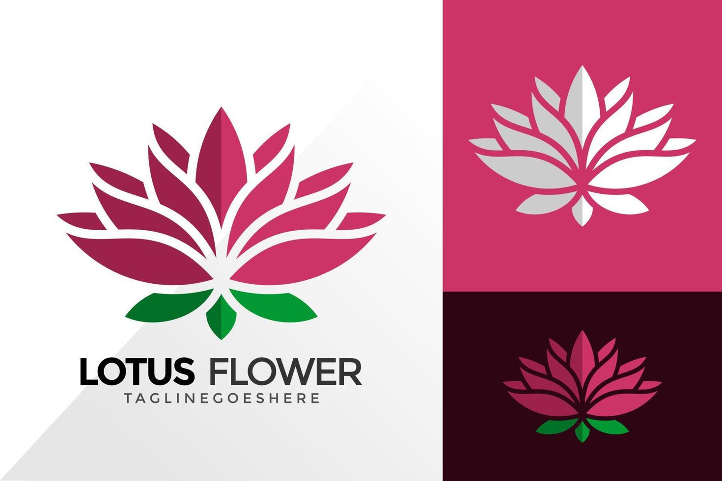 desenho de vetor logotipo colorido flor de lótus. emblema abstrato, conceito de design, logotipos, elemento de logotipo para modelo