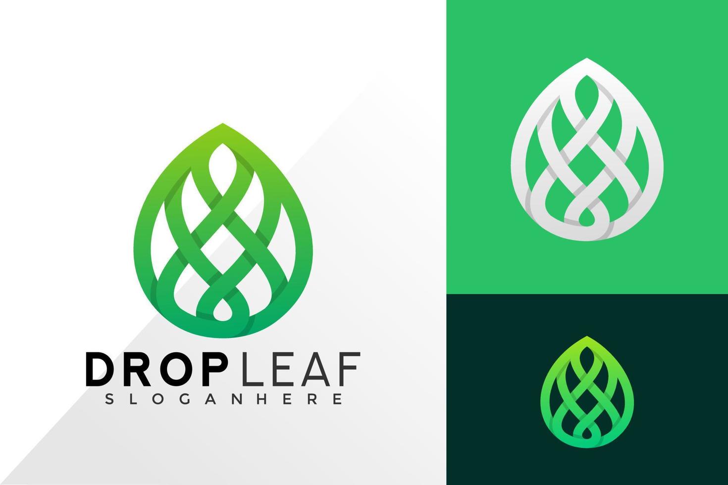 drop leaf logo design inspiração. emblema abstrato, conceito de design, logotipos, elemento de logotipo para modelo vetor