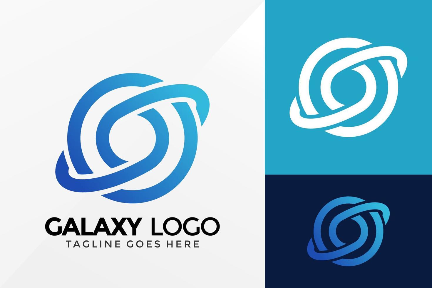 design de logotipo de galáxia de círculo, designs de logotipos de identidade de marca modelo de ilustração vetorial vetor