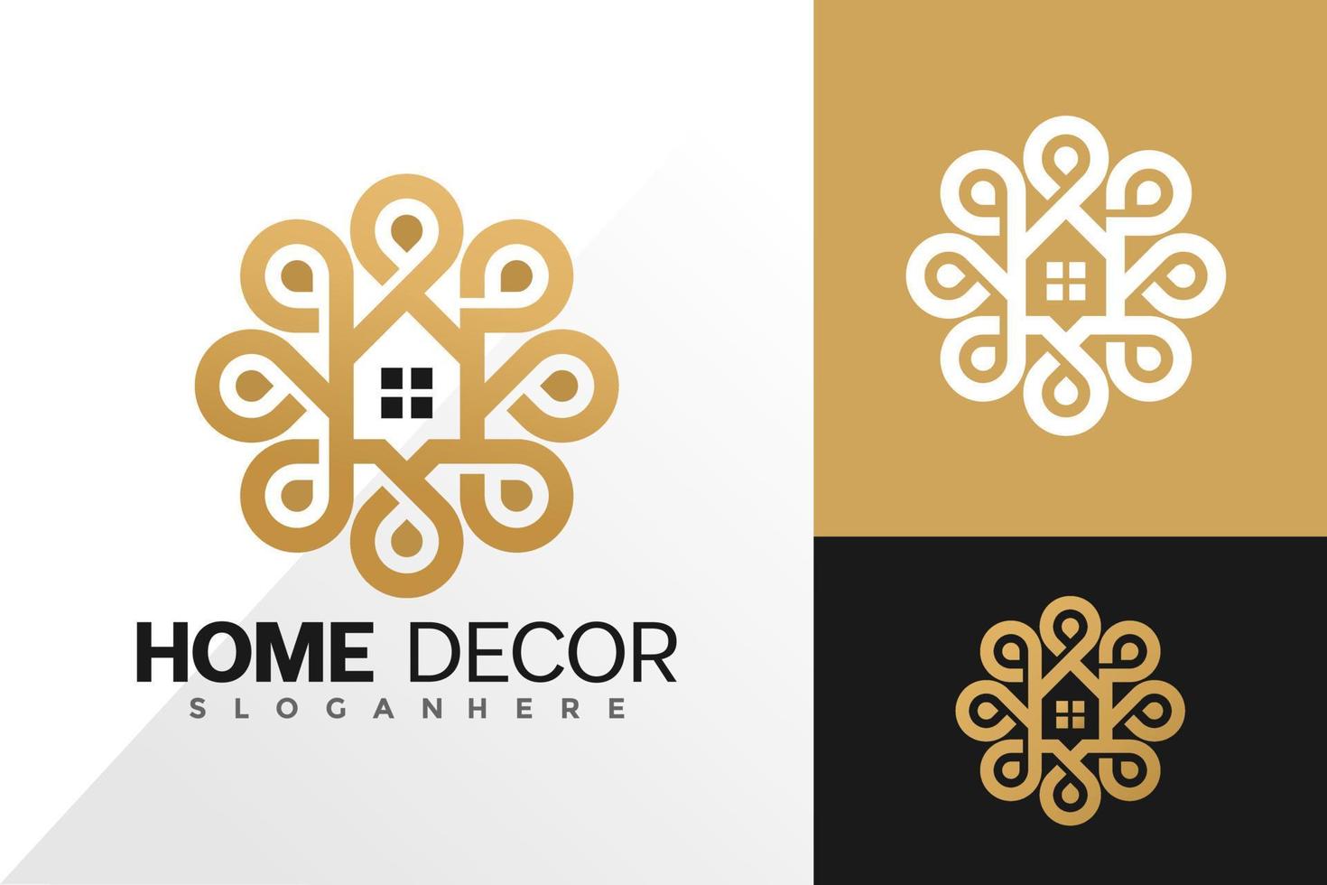 design de vetor de logotipo de decoração para casa. emblema abstrato, conceito de design, logotipos, elemento de logotipo para modelo