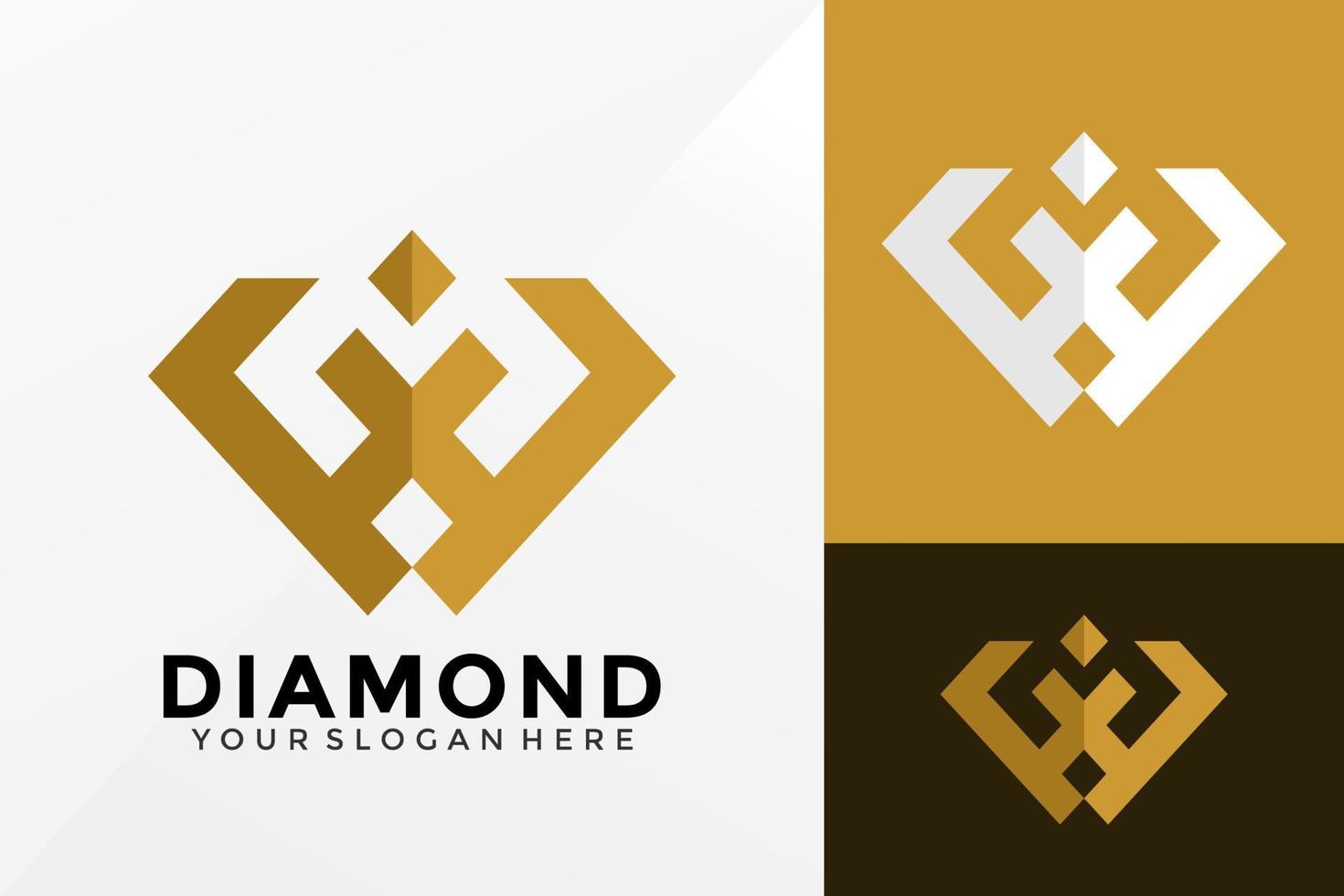 design de logotipo criativo de diamante abstrato, vetor de logotipos de identidade de marca, logotipo moderno, modelo de ilustração vetorial de designs de logotipo