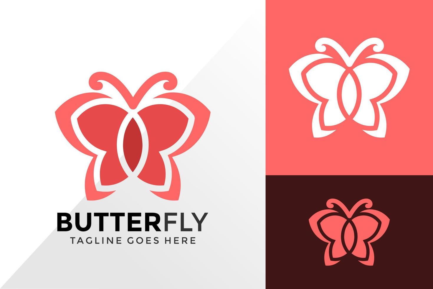 design de logotipo de borboleta abstrato, design de logotipos de identidade de marca modelo de ilustração vetorial vetor