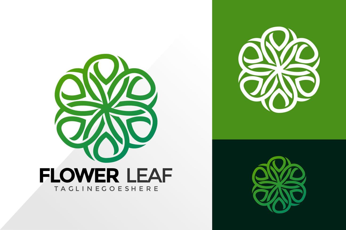 design de logotipo de folha de flor abstrata, conceito de design de logotipos abstratos para modelo vetor