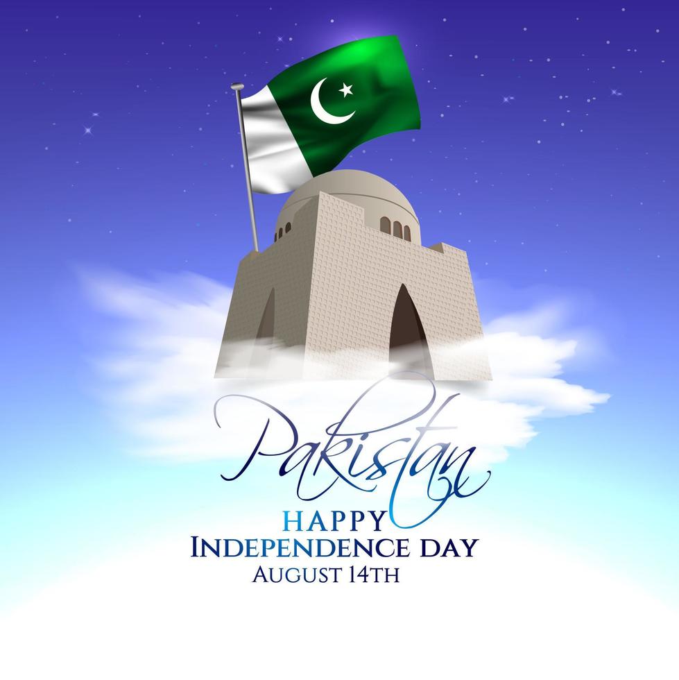 ilustração em vetor de abstrato para o dia da independência do Paquistão, 14 de agosto.