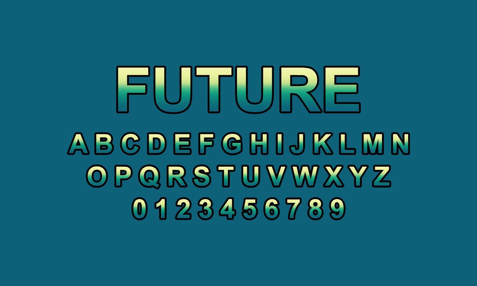 futuro alfabeto fonte vetor
