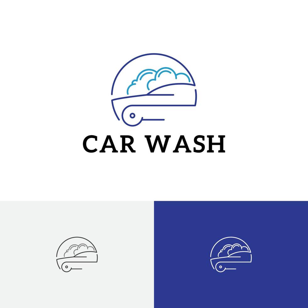 espuma de sabão lavagem de carro limpa serviço de lavagem de carro logotipo da linha abstrata vetor
