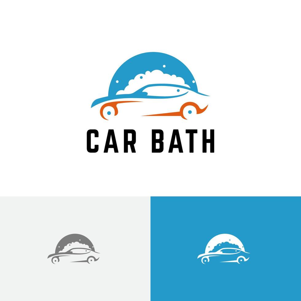 logotipo abstrato do serviço de lavagem de carro da espuma da neve limpa vetor