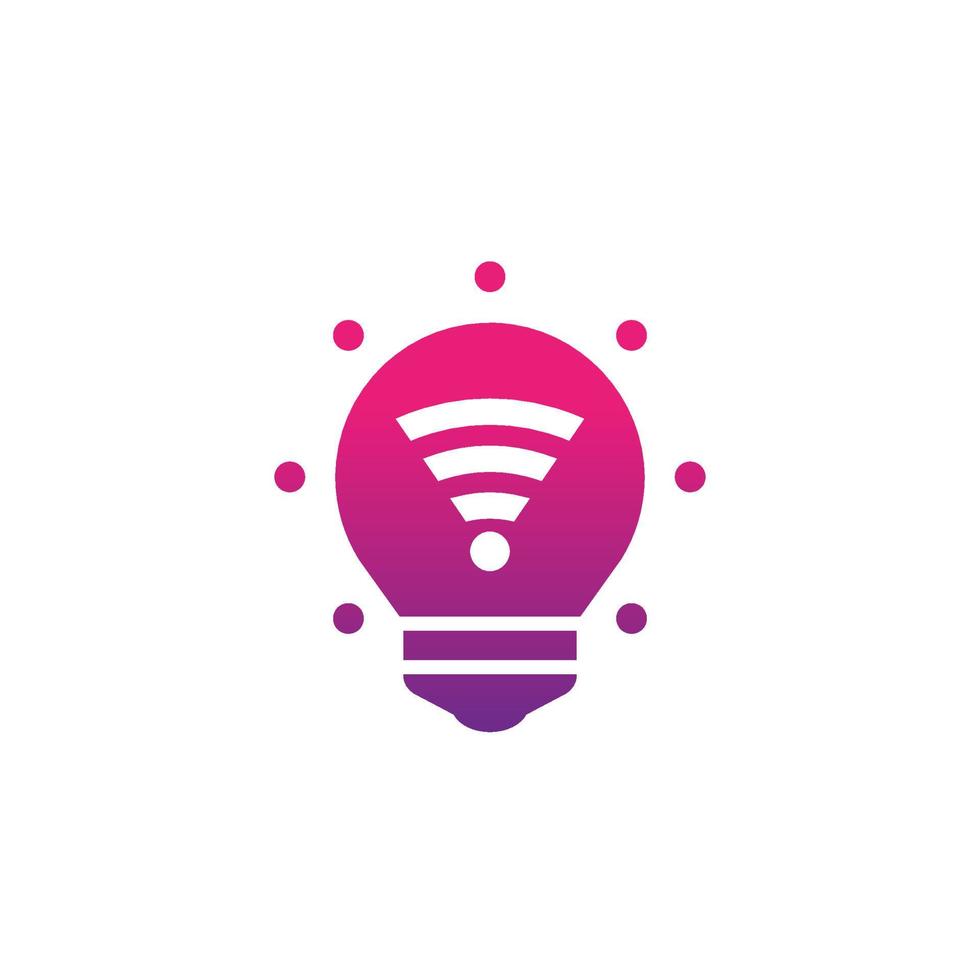 ícone de lâmpada led inteligente, pictograma de vetor
