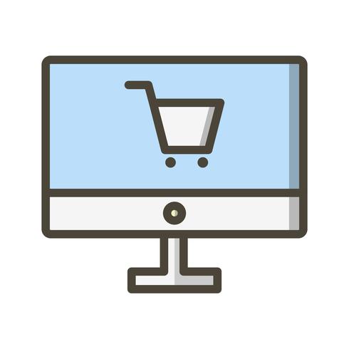 Ícone de compras on-line de vetor