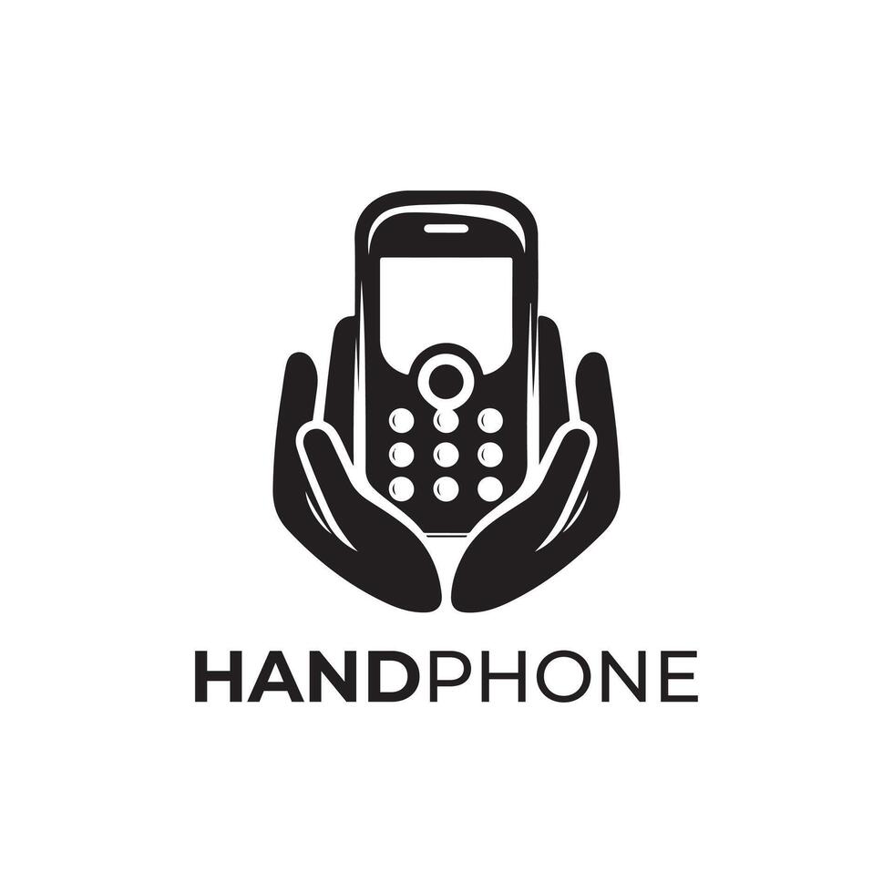 handphone logotipo projeto, ícone, mínimo logotipo, Preto e branco cor vetor