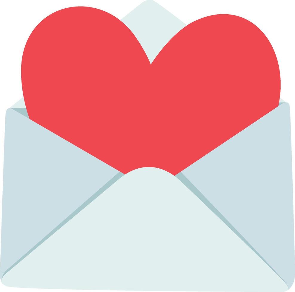 ícone do carta envelope com vermelho coração vetor