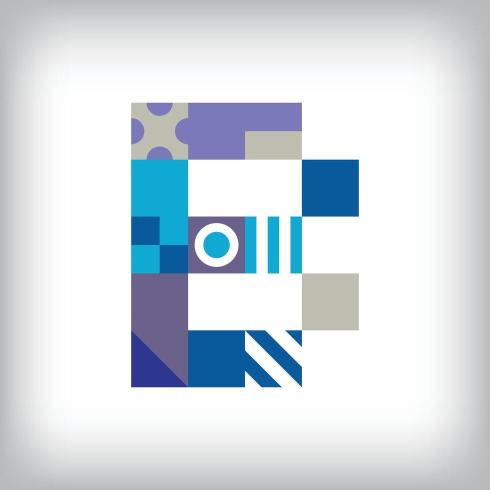 criativo carta b logotipo Projeto com geométrico formas. criativo educacional colorida gráficos. vetor