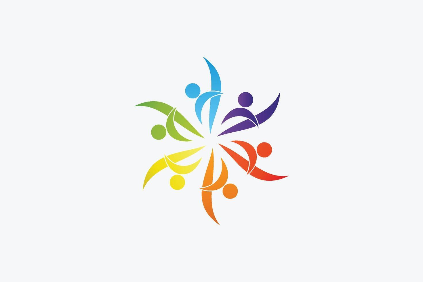colorida diversidade comunidade trabalho em equipe logotipo vetor