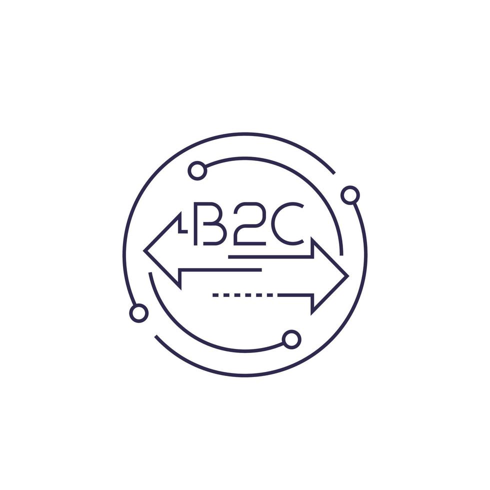 b2c, business to consumer, line vector icon