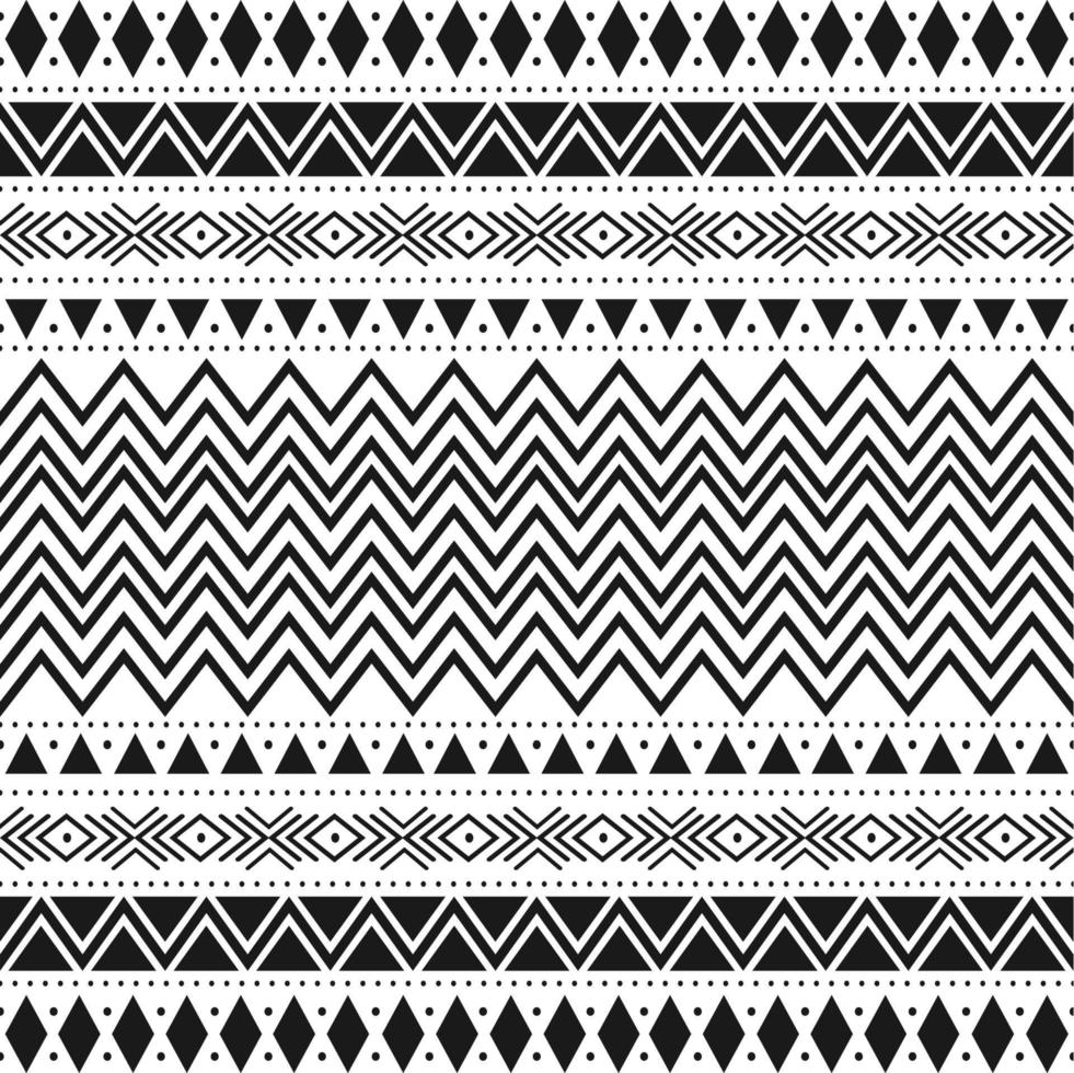 Teste padrão étnico tribal preto e branco com elementos geométricos, pano de lama africano tradicional, desenho tribal. tecido ou design de papel de parede doméstico vetor