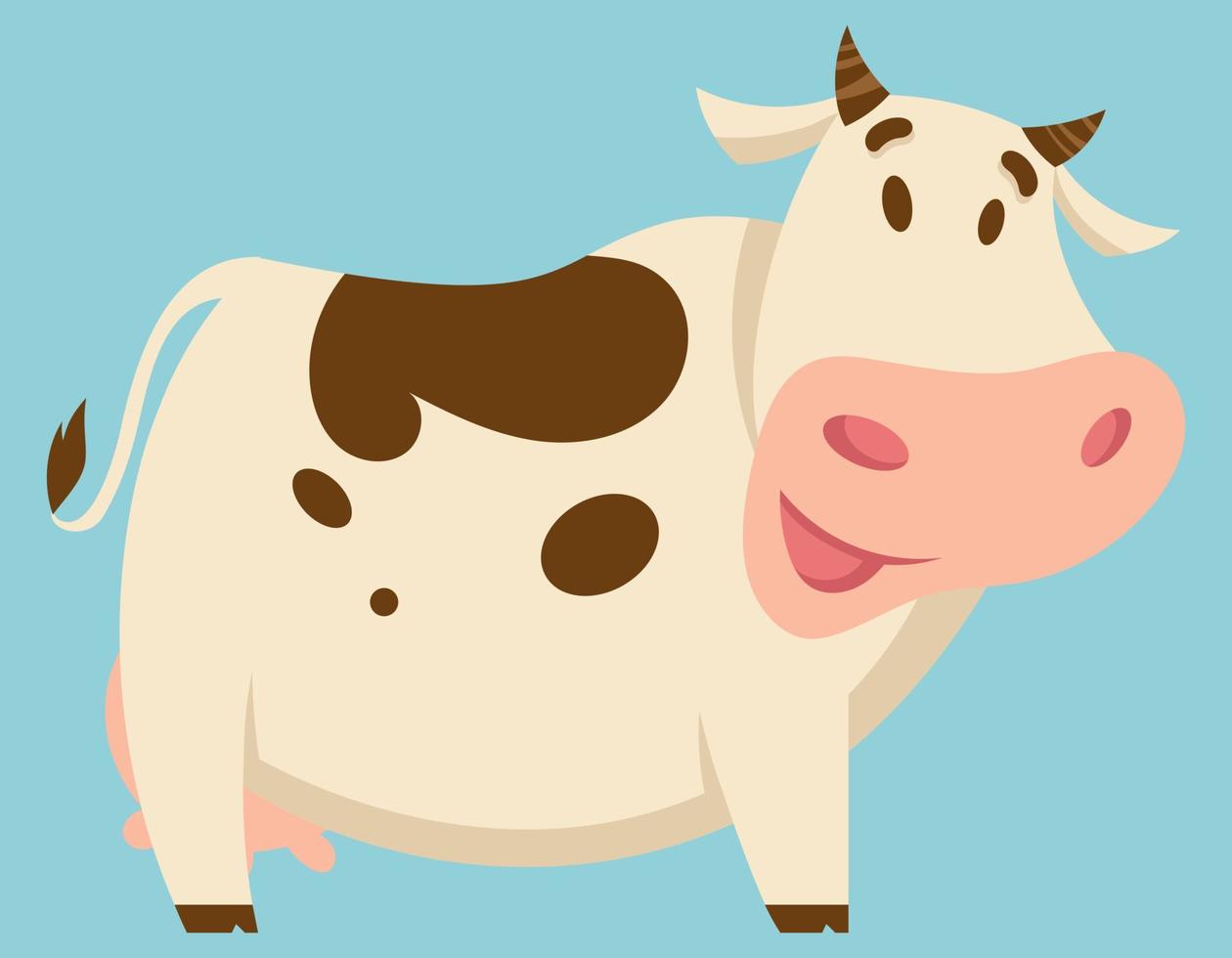 em pé vaca bonita. animal de fazenda em estilo cartoon. vetor