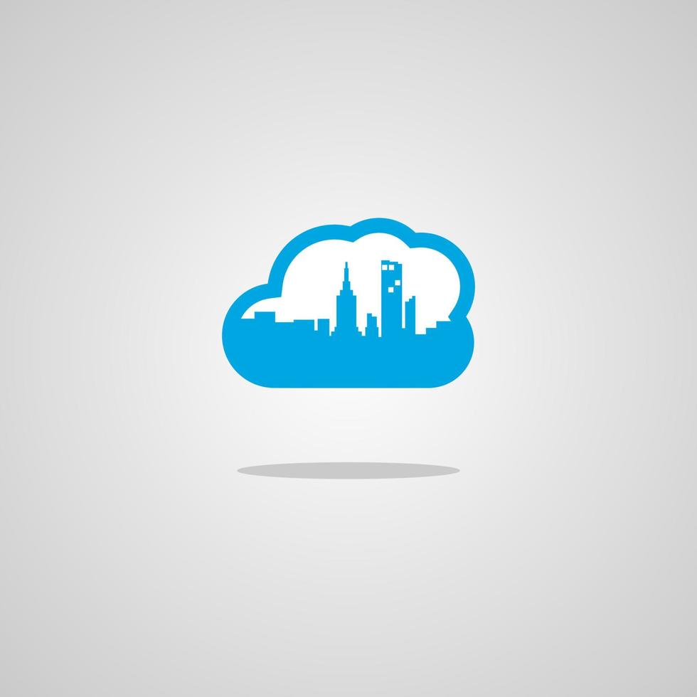 ilustração vetorial gráfico da cidade da nuvem. perfeito para usar para empresa de tecnologia vetor