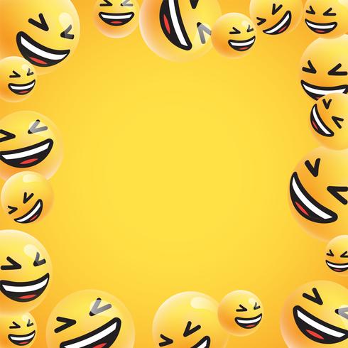 Grupo de emoticons amarelos altamente detalhados, ilustração vetorial vetor