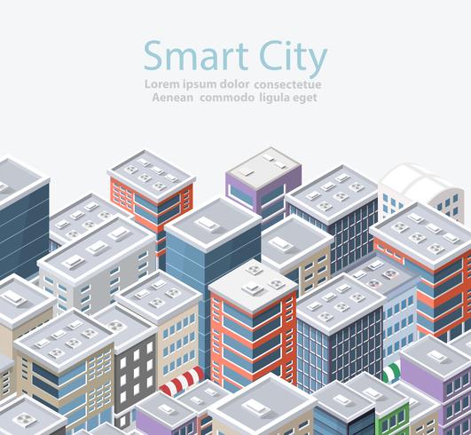 Cidade inteligente isométrica vetor