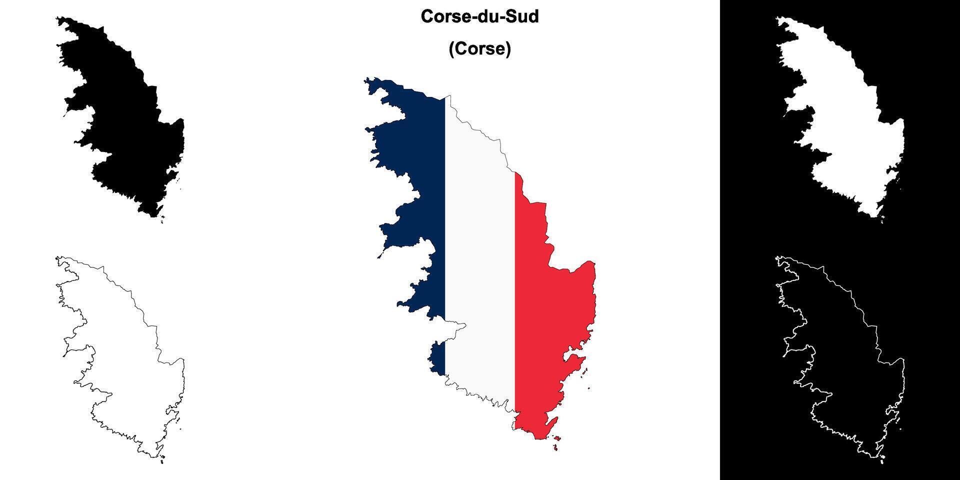 corse-du-sud departamento esboço mapa conjunto vetor