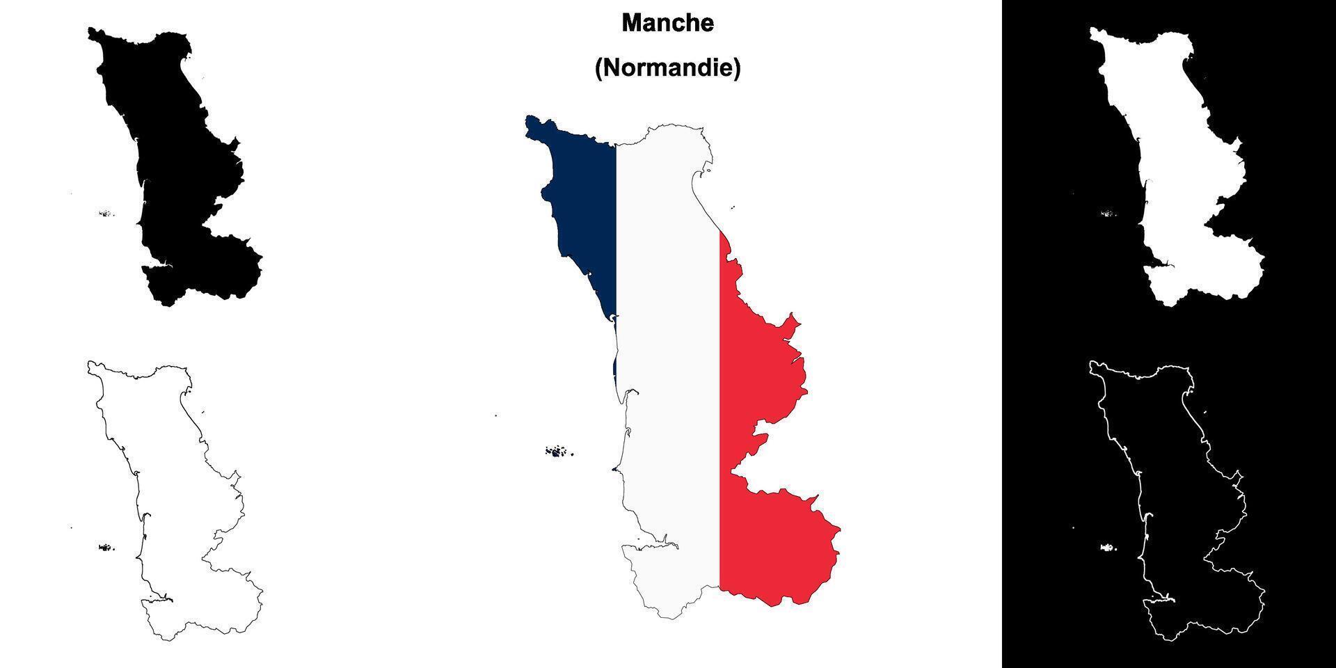 manche departamento esboço mapa conjunto vetor