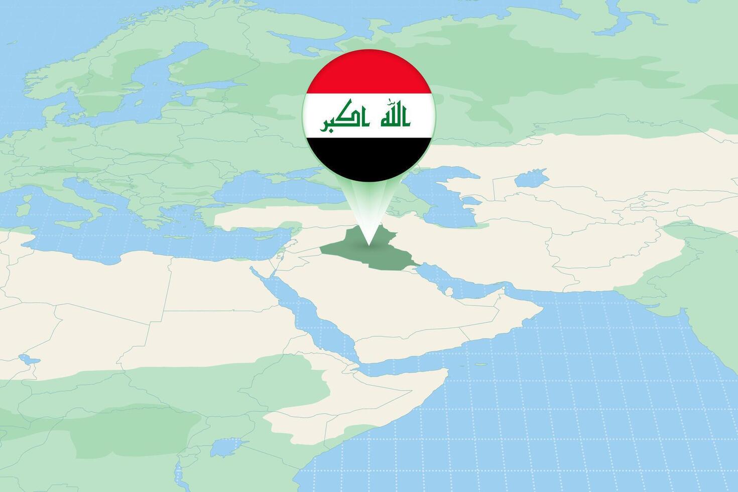 mapa ilustração do Iraque com a bandeira. cartográfico ilustração do Iraque e vizinho países. vetor